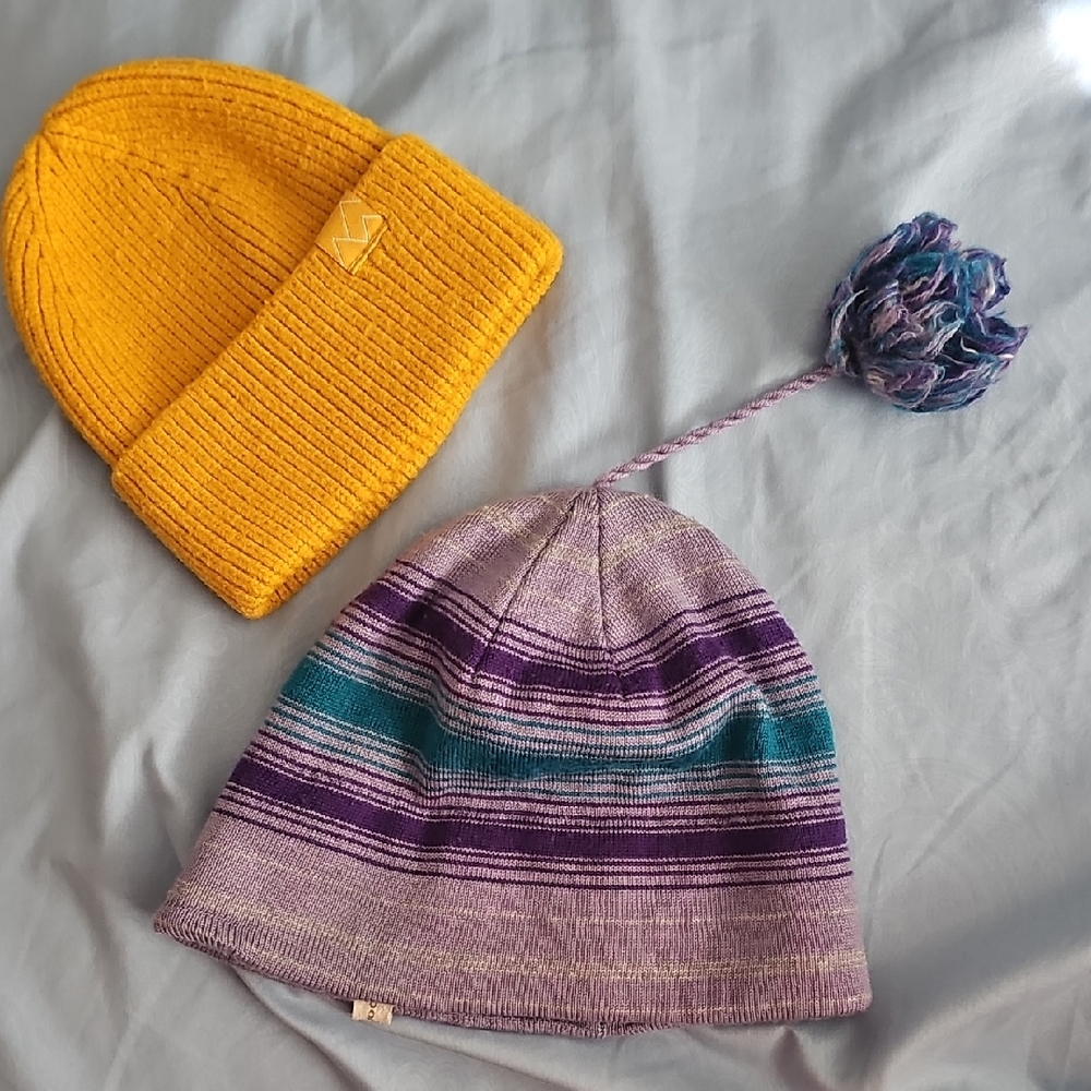 H&M Kids Yellow and Purple Knit Hats